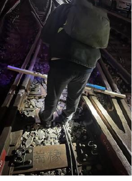 智能轨距尺线路现场实测